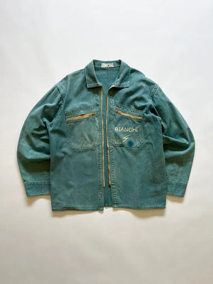 60s French Cyclist Jacket La Cigogne Blue - L