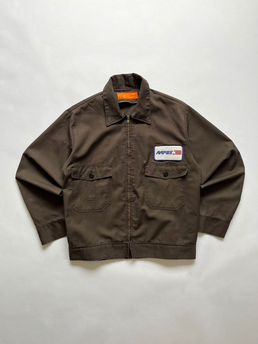 Work jacket vintage from the 70s, permanent press. Made in the USA 70's Talon zip jacket. In excellent condition. Double pocket construction with patch applied on the front.