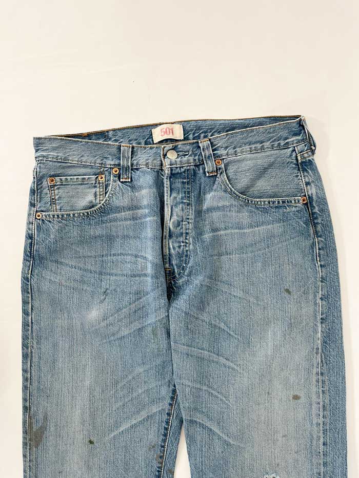 Levi's vintage 501 size 33W 36L. Step into timeless style with this authentic vintage medium blue Levi's. Extreme quality fabric with unique color shades.