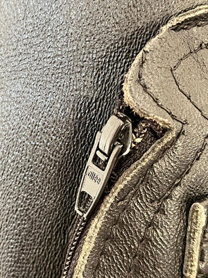 Blouson pilote civil en cuir français GVF années 70 - M/L