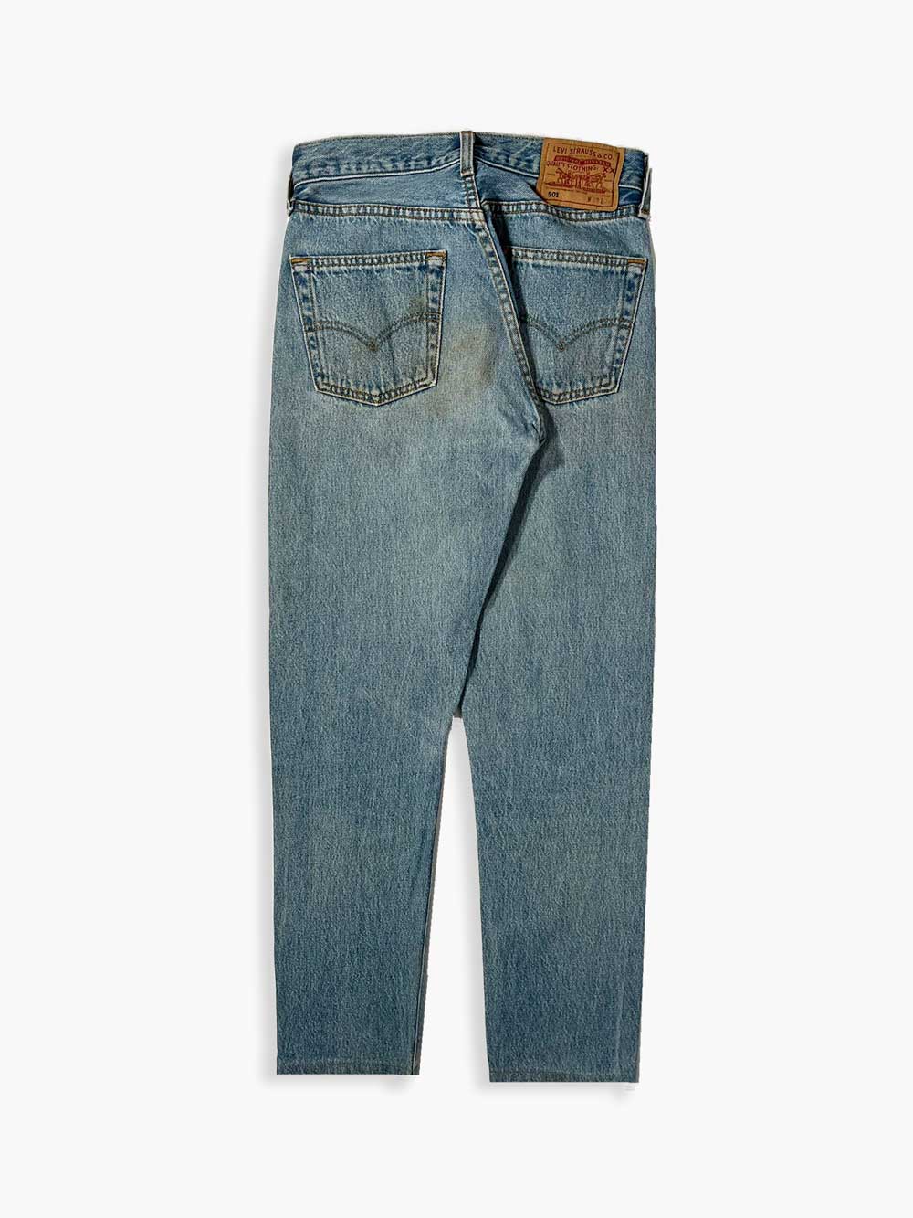 Levi's vintage 501 light blue size 28W 30L. Step into timeless style with this authentic vintage light blue Levi's 501 from the 90s, proudly made in UK