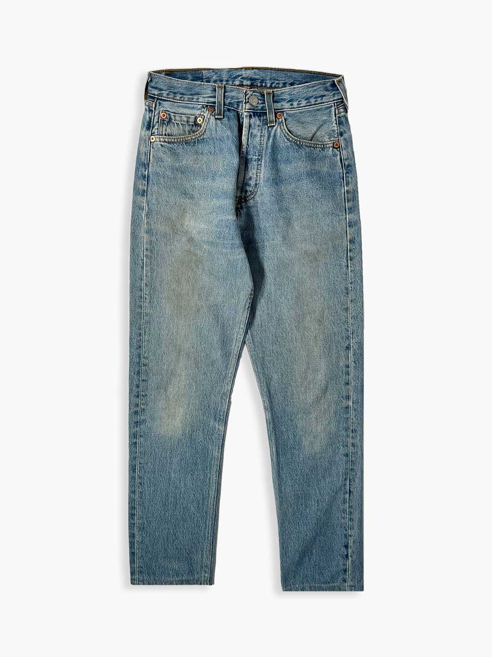Levi's vintage 501 light blue size 28W 30L. Step into timeless style with this authentic vintage light blue Levi's 501 from the 90s, proudly made in UK