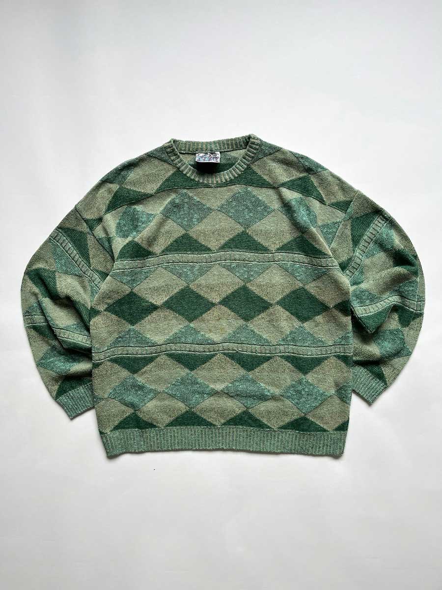 90s green sweater M