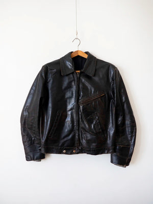 60s German Leather Jacket - L