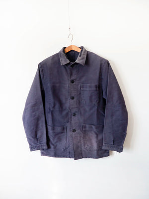 Schwarze Moleskin-Arbeitsjacke aus den 50er Jahren - M
