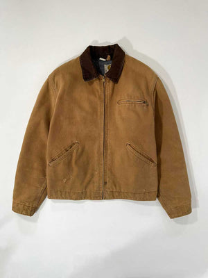 Carhartt Detroit jacket vintage rare beige from the 70s, made in USA. Small Talon zip on the pocket and Scovill zip. Cotton exterior and wool interior.
