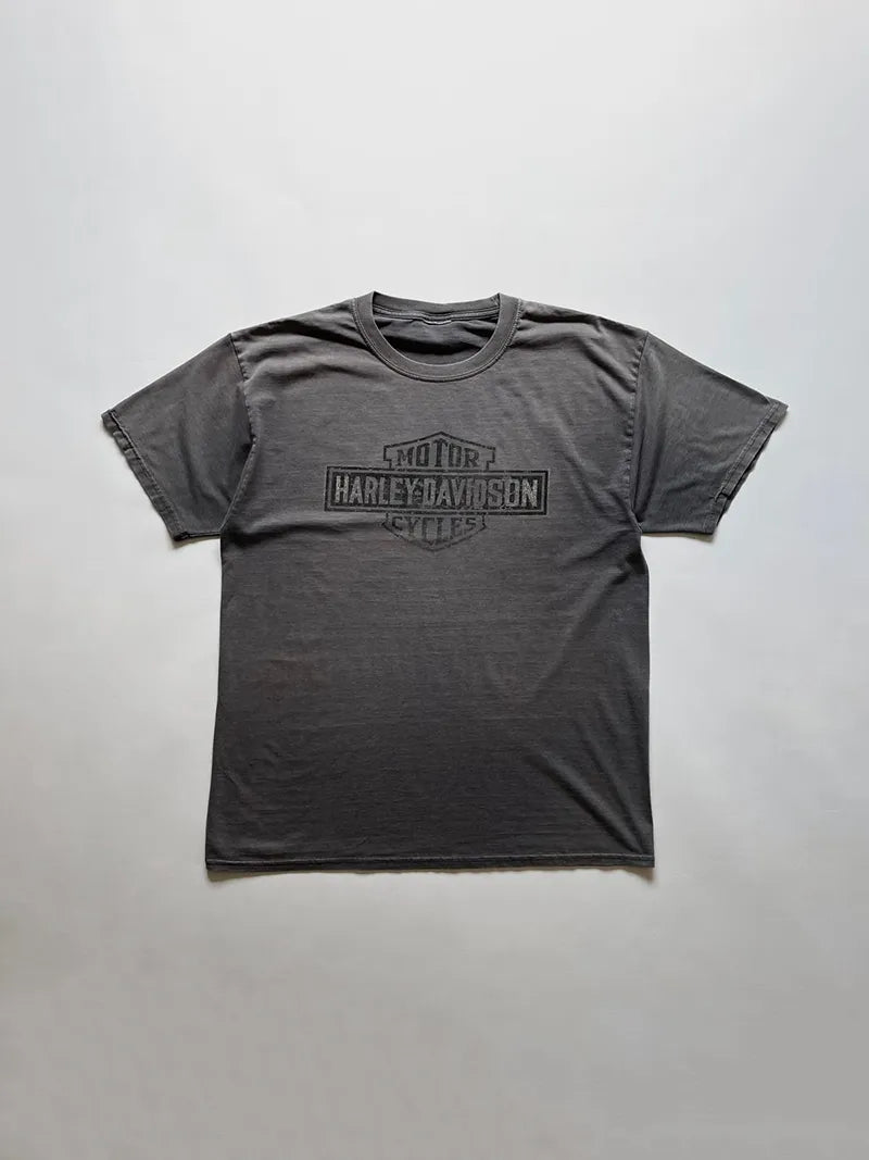 1990s Harley Davidson Faded Black Tee - L