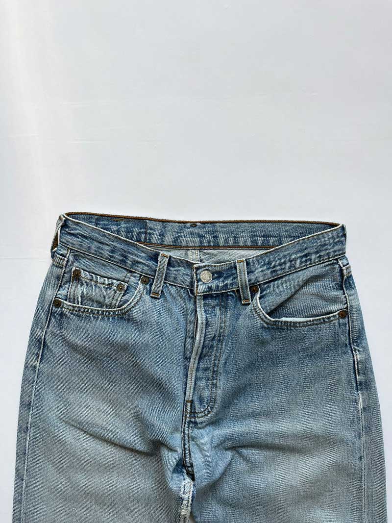 Levi's vintage 501 size 29W 30L. Step into timeless style with this authentic vintage light blue Levi's. Extreme quality fabric with unique color shades.