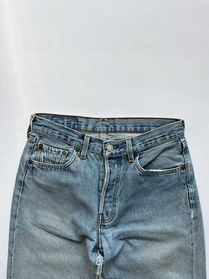 Levi's vintage 501 size 29W 30L. Step into timeless style with this authentic vintage light blue Levi's. Extreme quality fabric with unique color shades.