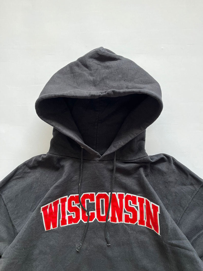 Vintage hoodie Champion made in Mexico in the 2000s. Boxy fit. Print on the front with writing. Size Large.