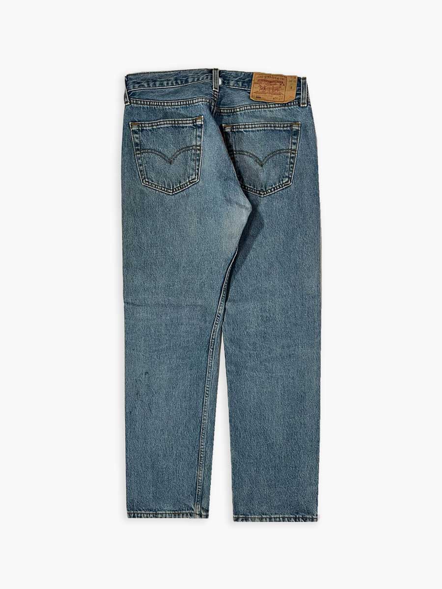 Levi's vintage 501 from 1990s. Step into timeless style with this authentic vintage medium blue Levi's. Extreme quality fabric with unique color shades.