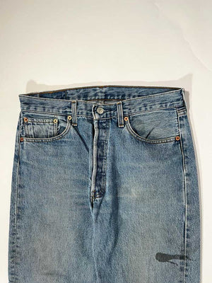 Levi's vintage 501 from 1990s. Step into timeless style with this authentic vintage medium blue Levi's. Extreme quality fabric with unique color shades.