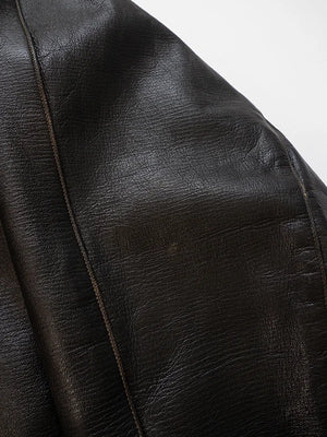 Blouson Tank en cuir de chèvre italien années 80 - XL