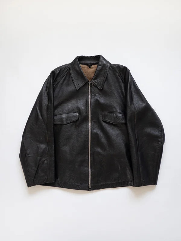 Blouson Tank en cuir de chèvre italien années 80 - XL