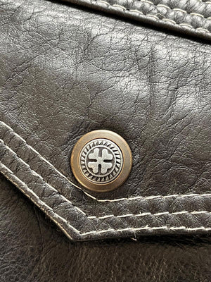 80s Leather Trucker Jacket - M