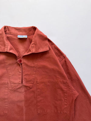 Blouse de pêcheur française vintage années 80 saumon XL