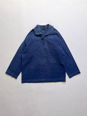 French fisherman smock 80s blue M