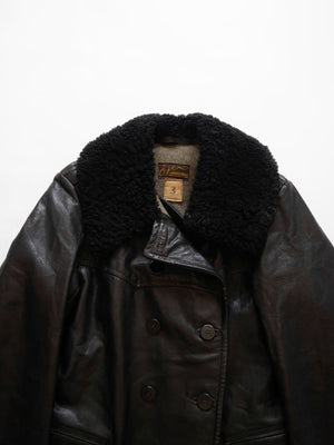 WW2 Swedish Army Leather Coat - M