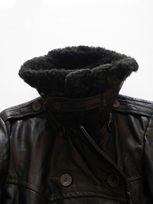 WW2 Swedish Army Leather Coat - M