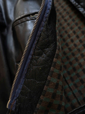 40s 50s German Bike Leather Jacket - S