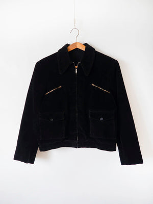 1960s Black Spanish Corduroy Jacket - M