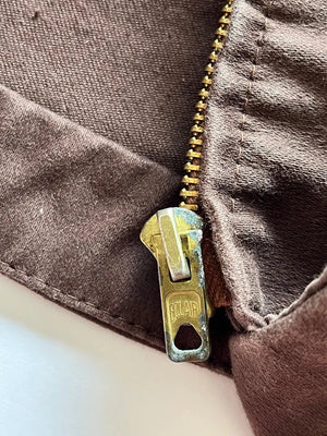 Veste Cycliste Française en Moleskine Marron Années 60 70 - S
