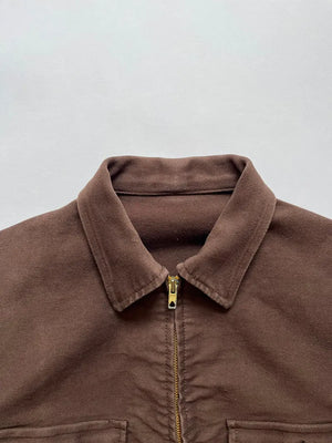 Veste Cycliste Française en Moleskine Marron Années 60 70 - S