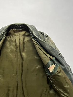 50s 60s German leather jacket Brauch and Frey - XL
