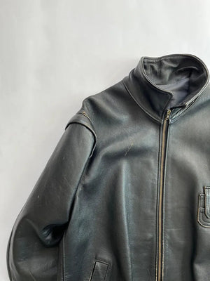 French civilian leather pilot jacket GVF 70s - L