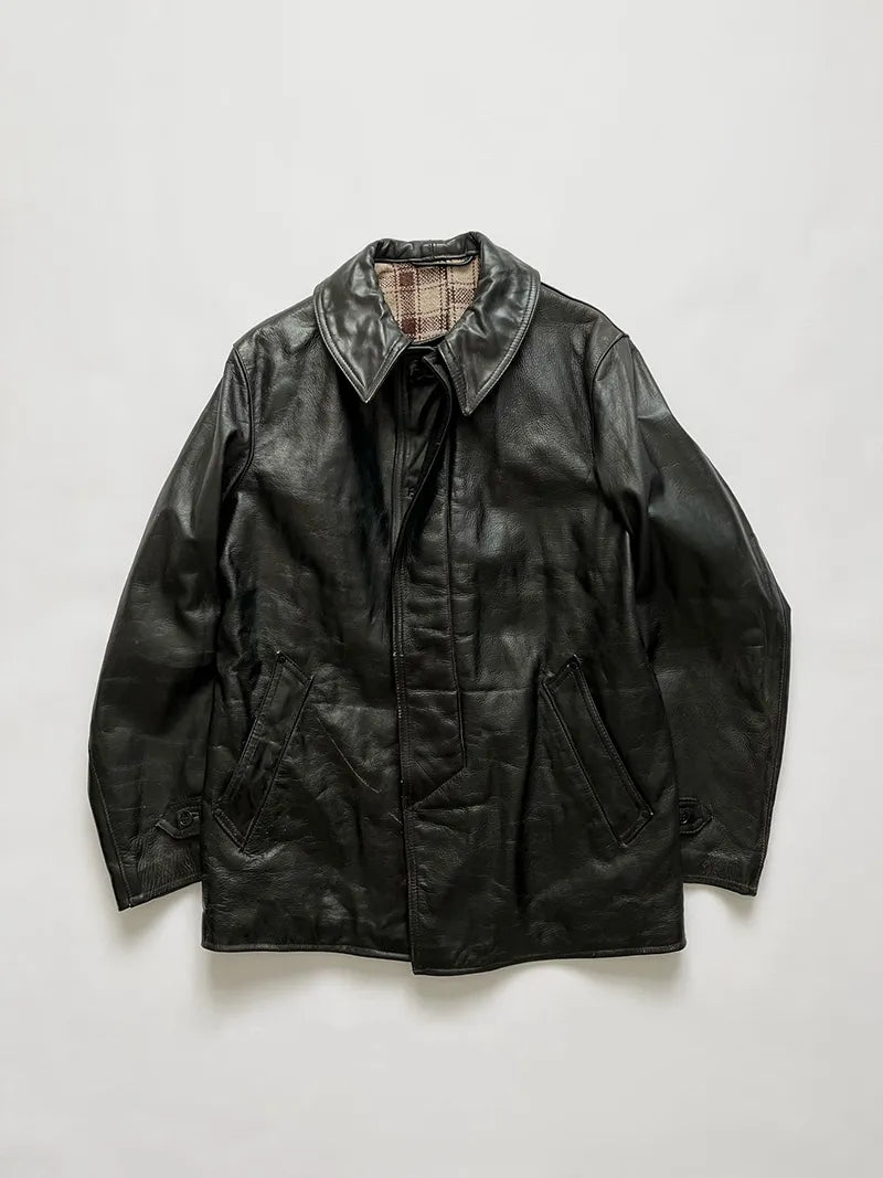 60s French Corbusier Leather Jacket / EGF - M