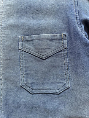 Veste de travail bleue en moleskine années 40 50 Tiss Acier - S