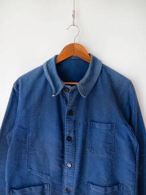 60s Blue Moleskin Work Jacket Beau-Fort - M
