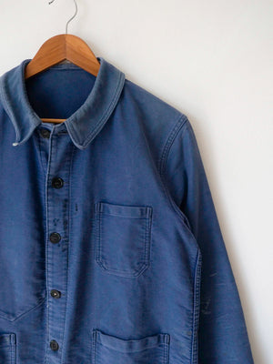 60s Blue Moleskin Work Jacket Beau-Fort - M