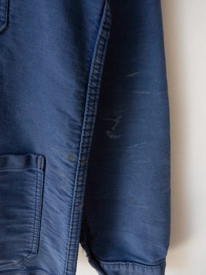 60s Blue Moleskin Work Jacket Beau-Fort - M