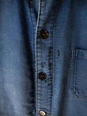 60s Blue Moleskin Work Jacket Beau-Fort - M