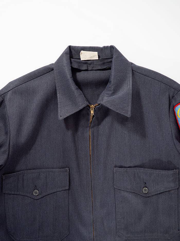 Mr2ply vintage work jacket from the 1960s, used by an American transport company. Made in USA, equipped with talon zip, in gray color and in perfect condition