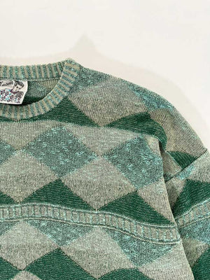 90s green sweater - M
