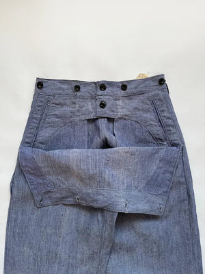 60s French Navy Ramie Sailor Pant - W29 L30