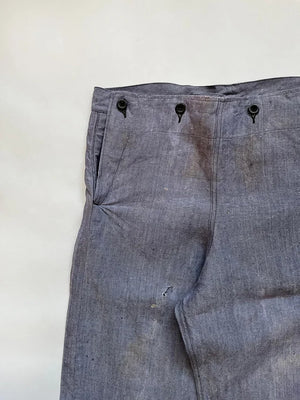 50s French Navy Ramie Sailor Pant - W33 L32