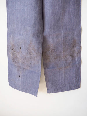 Dettaglio delle imperfezioni sulla gamba, pantaloni Marina Francese in ramie anni '50