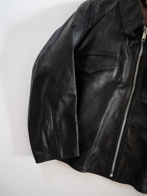 80s Italian Goatskin Tank Jacket - S