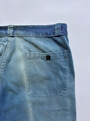 1950s Work pants moleskine blue 32x30