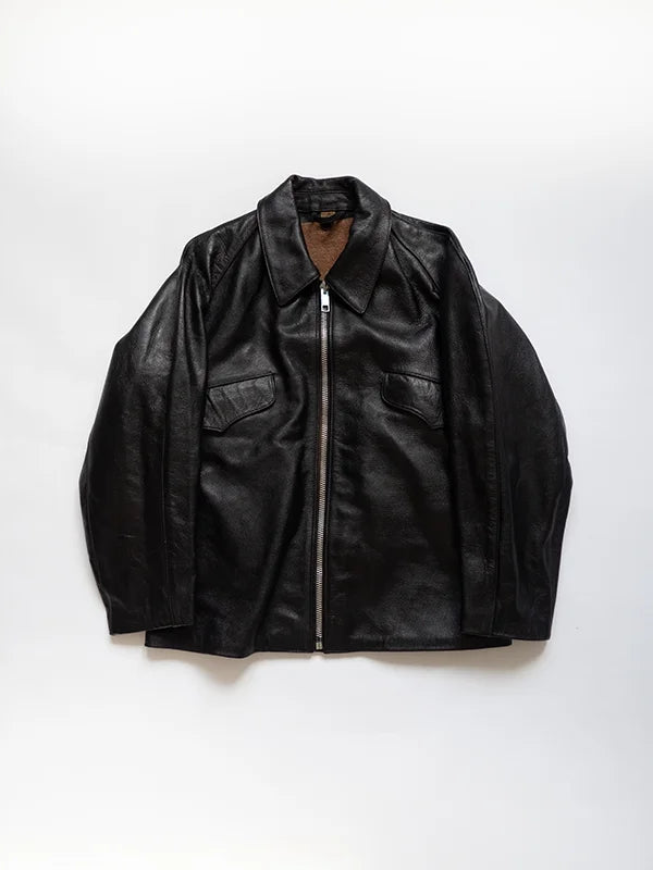 80s Italian Goatskin Tank Jacket - M