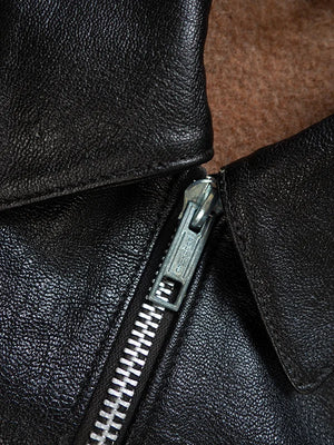 80s Italian Goatskin Tank Jacket - M