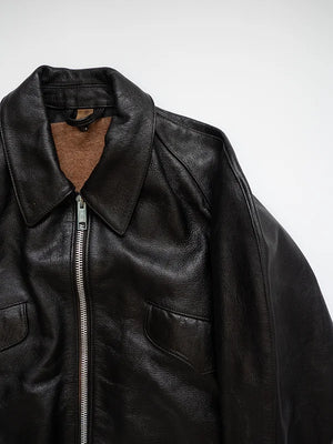 80s Italian Goatskin Tank Jacket - M