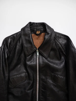 80s Italian Goatskin Tank Jacket - M