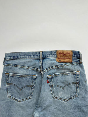 Levi's vintage 501 size 30W 32L. Step into timeless style with this authentic vintage light blue Levi's. Extreme quality fabric with unique color shades.