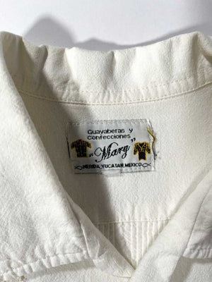 Guayabera mexicaine blanche vintage S