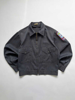 Mr2ply vintage work jacket from the 1960s, used by an American transport company. Made in USA, equipped with talon zip, in gray color and in perfect condition.