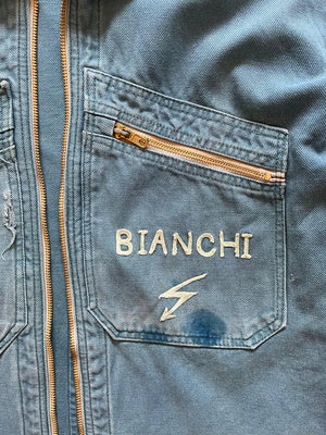60s French Cyclist Jacket La Cigogne Blue - L